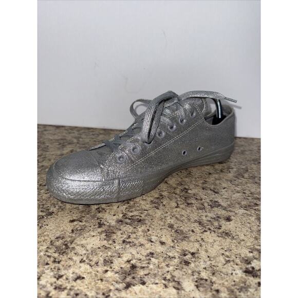 Converse Chuck Taylor Sneakers All Star Silver Glitter Men's 9 Women's 11 Shoes - Picture 3 of 8